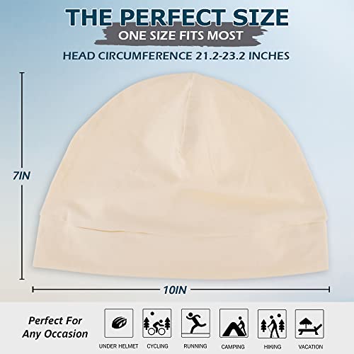 Image of Headshion Cotton Skull Caps for Men Women,2-Pack Lightweight Beanie Sleep Hats Breathable Helmet Liner