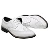 WUIWUIYU Men's British Style Lace-Up Wedding Business Formal Wingtips Brogue Oxfords Shoes White Size 10.5 #5