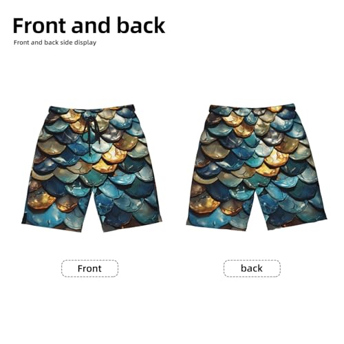 Boys Swim Trunks Beach Shorts Summer Surf Kids Youth Bathing Suits, Dragon Scale Cool Art2