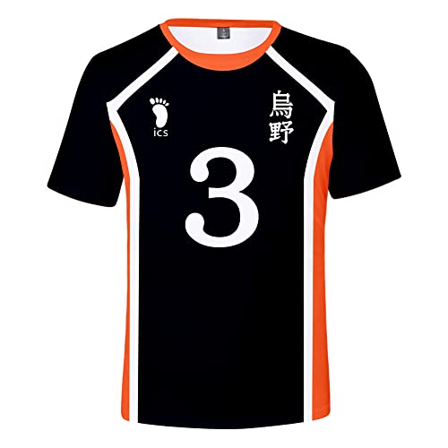 LKY STAR Haikyuu!! Anime Japónes de Cosplay Karasuno High School Volleyball Club Camiseta para Hombre Mujer, 3D Impresión T-Shirts de Haikyuu Cover