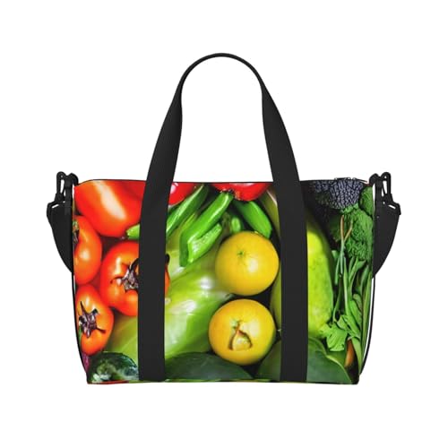 Sac de voyage polyvalent imprimé légumes et fruits pour hommes et femmes