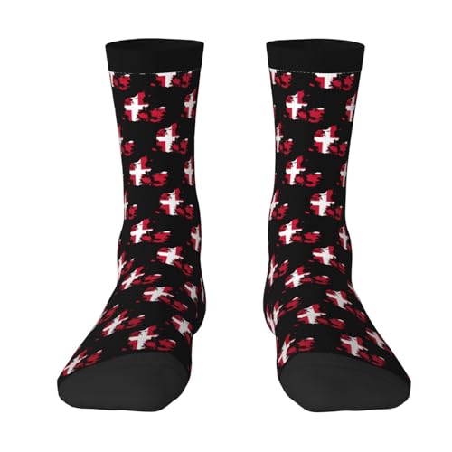 Flag Map of Denmark Socks For Men Women Gift Sport Crew Socks Funny Wicking Socks2