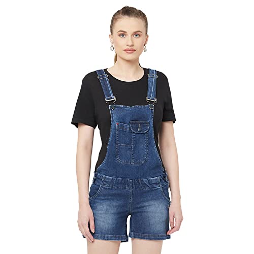 crimsoune club Women Blue Solid Denim Dungarees-picture-20