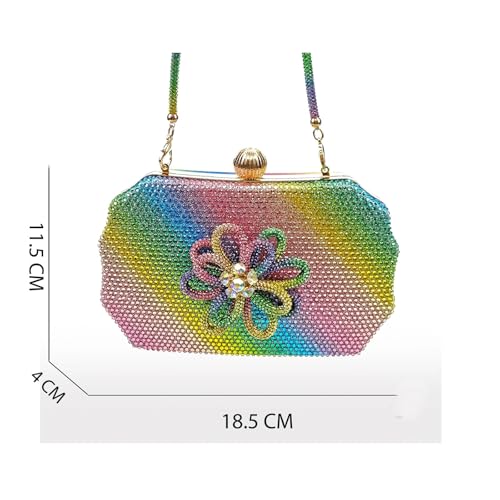 Women's Shoes and Bag for Party Ladies Shoes and Bag Full Diamond Design in Rainbow Color3