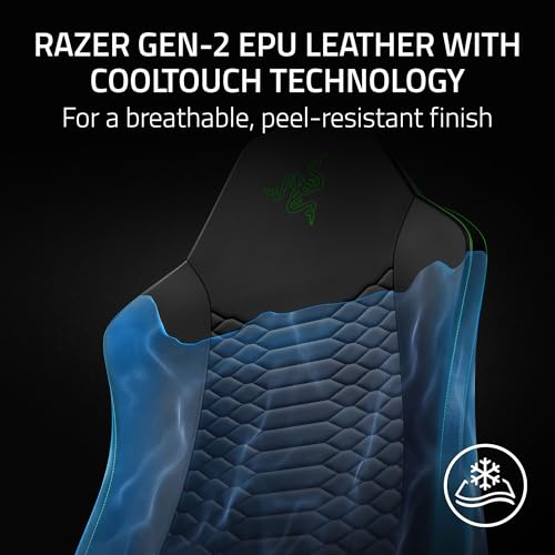 Razer Iskur V2 X NewGen - Ergonomic Gaming Chair with Breathable Comfort - Gen-2 EPU Leather with CoolTouch Technology - Built-In Lumbar Support - Ultra-Wide Shoulder Arches and Seat Base | Black - Image 4