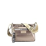 MODELISA - Bolso Bandolera Acolchada Estilo Casual Con Letras Para Mujer (Caqui)