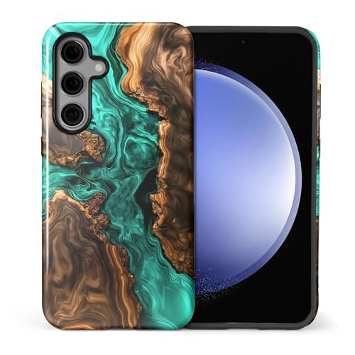Coque Samsung S25 Plus double couche hybride résistante aux rayures effet marbre