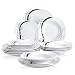 Produktbild VEWEET Geschirrset 6 Personen, FIONA 18-teilig Porzellan Geschirr Set, Tafelservice Kombiservice mit je 6 Speiseteller, Dessertteller und Suppenteller, Teller Set 6 Personen