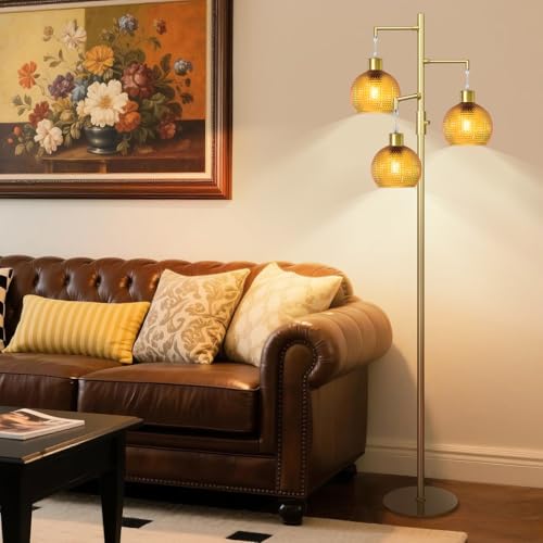Image of Modern Floor Lamp for Living Room,Mid Century Standing Tree Lamps Dimmable