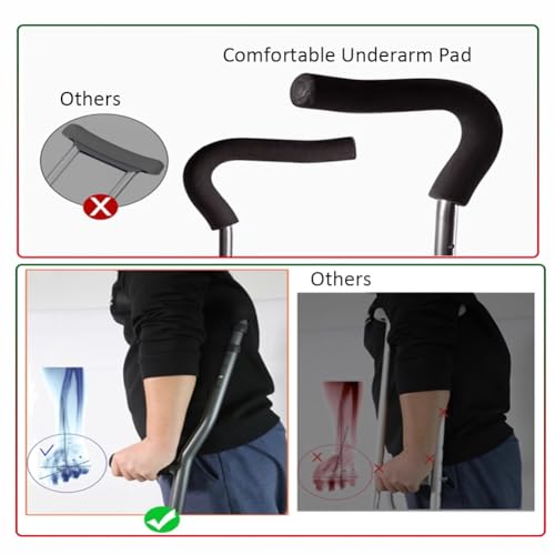 Muletas plegables ajustables con asas ergonómicas para un apoyo cómodo, diseño plegable ideal para viajes y fácil almacenamiento
