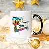 Sassy Souls Analog is Not Dead 90s Hits 11oz Ceramic Novelty Mug Retro Cassette Music Lovers Tea Coffee Cup Gift Golden Yellow #1