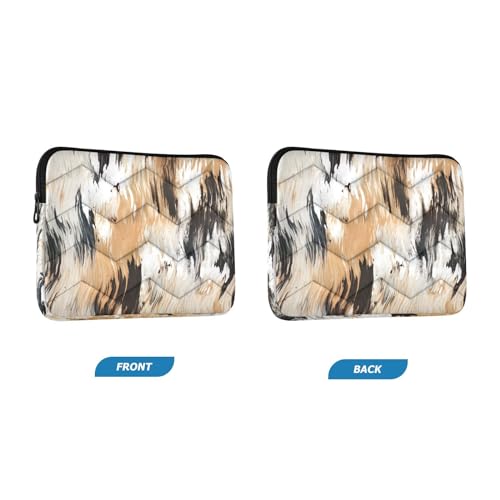 Funda para portátil 13-14 pulgadas impermeable marrón claro y negro miniatura 2
