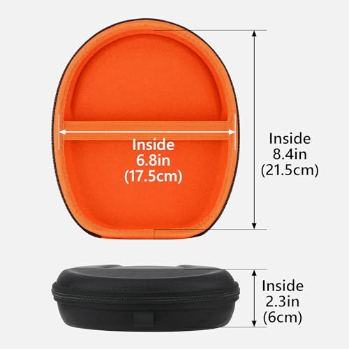 Image of Geekria Shield Case Compatible with Jabra Elite 45h, Evolve2 75 /65 /55 /50 /30, Replacement Protective Hard Shell Travel Carrying Bag with Cable Storage (Black)