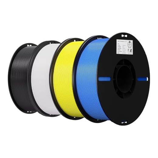 Creality 3D Printer Filament 1.75mm 4KG, PLA Filament Bulk +/- 0.02mm, 4 Pack 1kg Spool(2.2lbs) 3D Printing Filament Fits for Most FDM 3D Printers, Black White Yellow Blue
