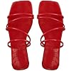GORGLITTER Women's Strappy Flat Sandals Cute Dressy Open Toe Slip on Slide Sandals