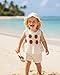 SODLON Toddler Girl Clothes 18-24 Months Baby Ruffle Sleeveless Cream Strawberry Crochet Tank Top Infant Shorts Sets with Hat Cute Gifts Beach Summer Outfits Clothing