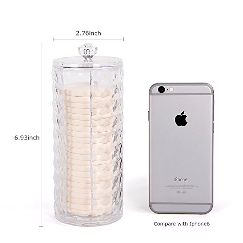 Cotton Pad Holder & Swab Storage Dispenser for Cotton Swabs, Make Up Pads, Great Container to Cotton Balls, Q-Tips & all Cosmetic Storage, Nice on Bathroom/Vanity Counter, Dressing Table(Pack of 2)