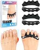DLMDLM 4PCS Silicone Toe Separators to Correct Toes Alignment for Women and Men, Toe Spacers Straightener for Bunion Relief, Hammertoes and Overlapping Toes (Extra Large)