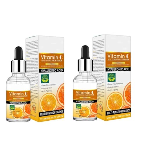 2PCS Vitamin C Face Serum Brightening Skin Hyaluronic Acid Moisturizing Essence Anti Wrinkle Improve Dullness Whiten Care 100ml