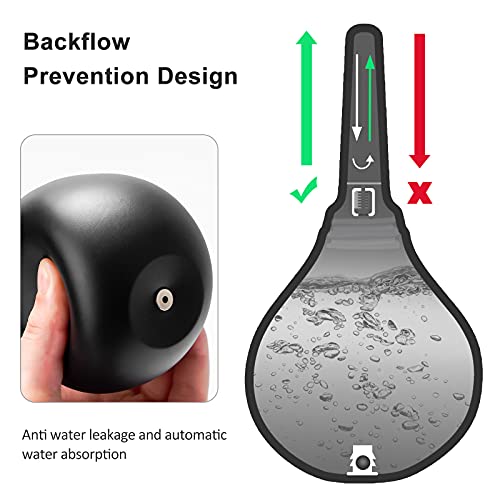 Image of Enema Douche Anti Back-Flow,Silicone Enema Reusable Anal Douche Cleaner for Men Women Colon Cleansing,Shower Douche with Spouts Connected to Shower Hole,Vaginal Cleaner (Black, 10oz)