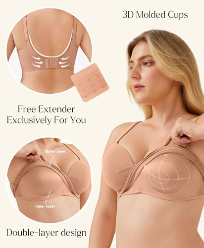Popilush Seamless Bras for Women No Underwire Skin Small - image 3
