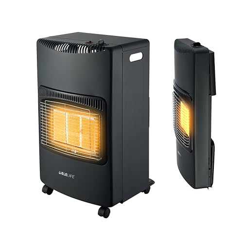 Propane Heater 18000 BTU With ODS & Tip-over Protection, Outdoor Heater for Patio, Garage, Camping, Shop - Heating Up to 450 Sq. Ft, Regulator & Hose Included (Foldable)