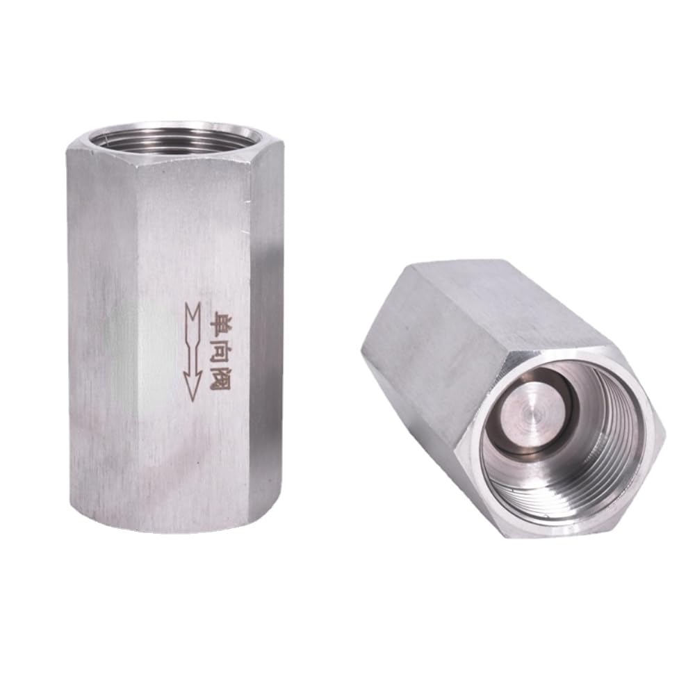 Válvula de retención unidireccional hexagonal hembra a macho BSP de 3/4" (1 unidad), antirretorno, en línea, acero inoxidable 304