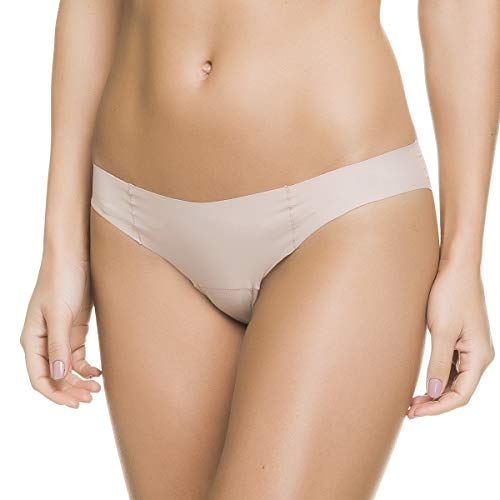 Kit com 2 Calcinhas Biquíni, Bonjour, Feminino, Camurça/Branco, P