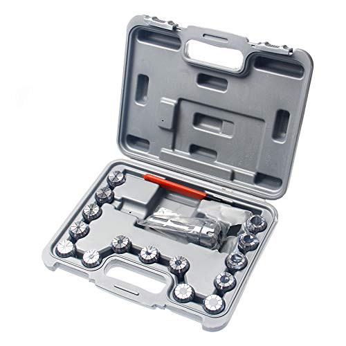 KATSU ER32 MT3 Ressort Collet Set, 15 Pièces 3-20 mm Précision Mandrin à Pince à Ressort Adaptateur d'Extension pour Machine de Gravure CNC et Outil de Tour de Fraisage 11023034