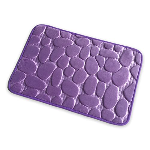 Salle de bain douche tapis de sortie tapis absorbant à séchage tapis de toilette antidérapant tapis de bain pour personnes âgées accessoires de lavage, violet, 50 * 80