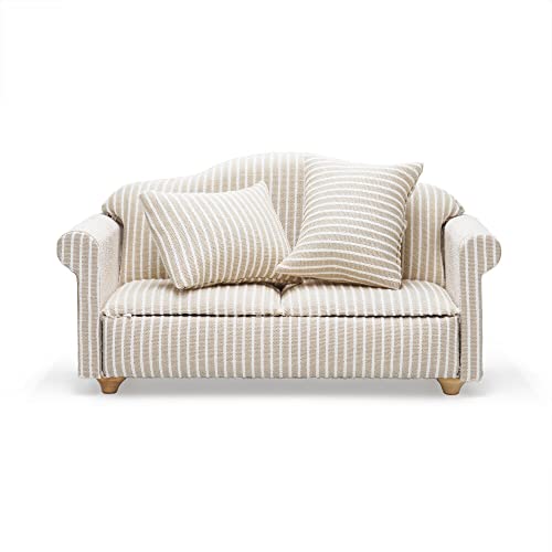 Odoria 1/12 Miniatur Sofa Couch Puppenhaus Möbel Zubehör, Khaki