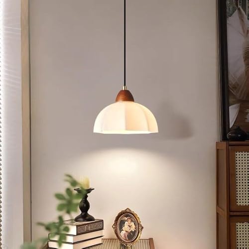 Lámpara Colgante de Cristal Festoneado de Estilo Moderno de Mediados de Siglo - Lámpara Colgante de latón Ajustable para Isla de Cocina, Comedor o mesita de Noche - Elegante luminaria de Tec