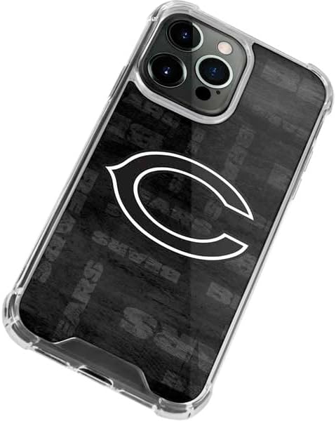 Skinit Clear Phone Case Compatible with iPhone 14 Pro Max - Officially Licensed NFL Chicago Bears Black & White Design
