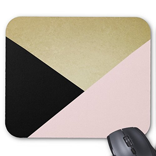Hallo Mr Pad Chic Gold Black Pink Abstract Pattern Mouse Pad
