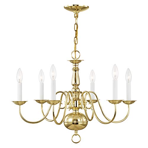 Image of Livex Lighting 5006-02 Williamsburgh 6-Light Chandelier, Polished Brass