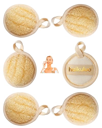 haikuluo Natural Loofah face Scrubber Pads 6 Pack