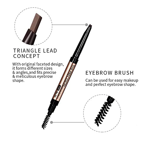 Waterproof Eyebrow Pencil, Automatic Double-Headed Eyebrow Pencil, Two Sides & Easy To Apply. (Gray) #TOP21