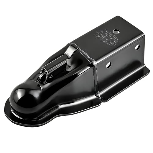 2 5/16 Straight Trailer Coupler with 14000 lbs Trailer Tongue Coupler Fits 2-5/16 Hitch Balls & 3 Channels Width Black Powder-Coat for Rust Resistance