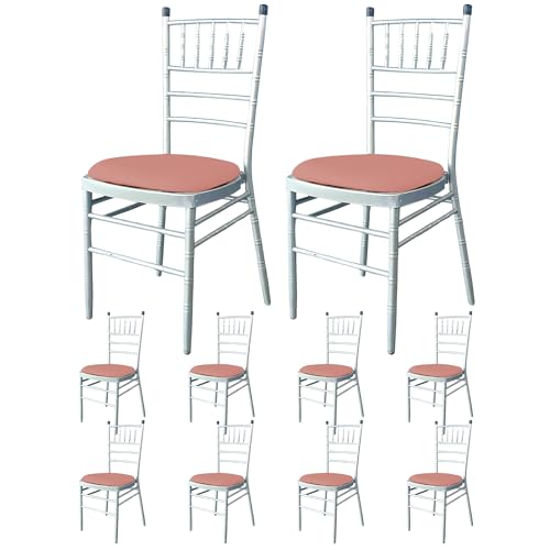 Trimming Shop Spandex Chair Seat Covers Elasticated Removable Washable Stretchable Soft Dining Chair Seat Cushion Protectors Slipcovers for Restaurant, Banquet, Wedding Party, Rose Gold, 50pcs