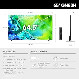 Samsung 65-Inch Class Neo QLED QN80H Series Samsung Vision AI Smart TV (2026 Model, 65Q80H) Quantum Mini LED Full Array, Motion Xcelerator 144Hz, 4K AI Upscaling, Alexa Built-in