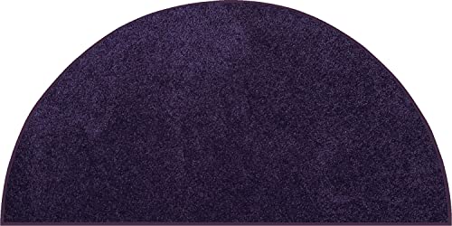Ambiant Pet Friendly Solid Color Area Rugs Purple - 42'' x 84'' Half Round, Indoor, Stain Resistant, Perfect for Living Room, Bedroom, Dining Room, Entryway, Doorway, Pet & Kids Friendly Rug, Wedding