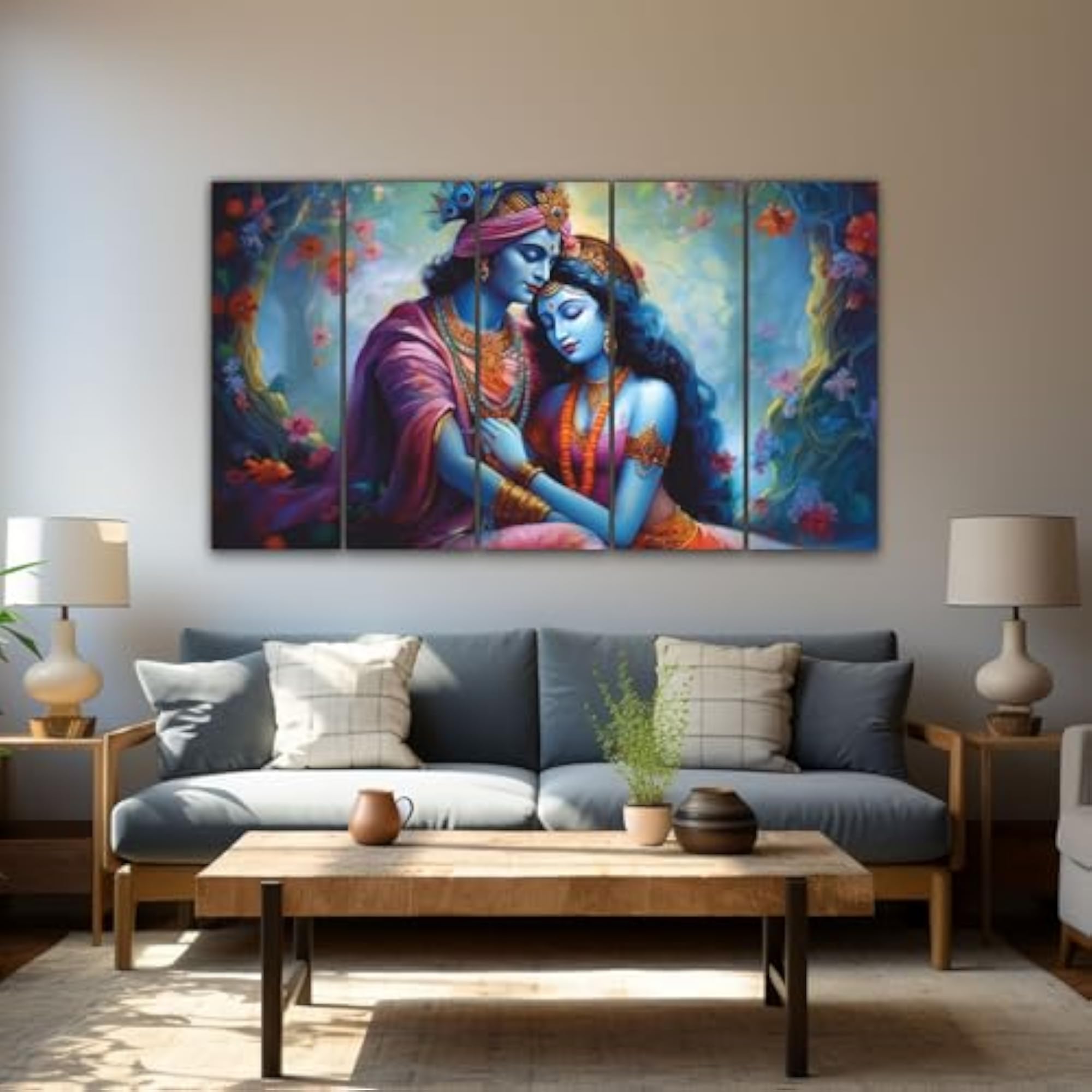 Radha Krishna Wall Painting Big Size for Living Room