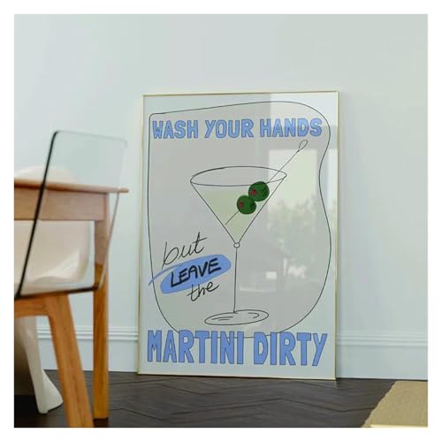 Cuadro sobre lienzo con poster de martini moderno: decoracion de pared para cocina 4