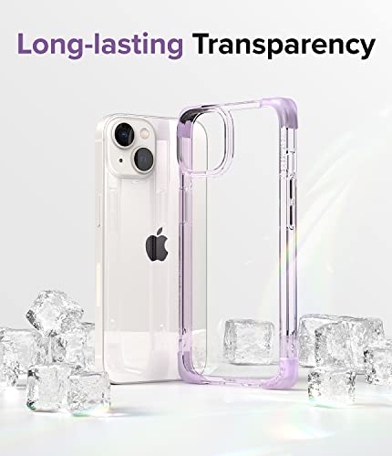 Image of Ringke Fusion Bumper Compatible with iPhone 14 Case Cover Transparent Hard Back Soft Flexible TPU Frame Bumper Scratch Resistant iPhone 14 Back Cover - Clear Purple