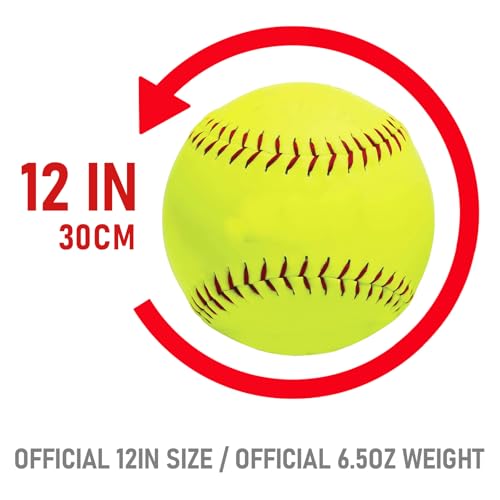 HolyElks Softballs 3 Pack,Practice Softballs,Softball for Youth Teenager/Adults Players Training Ball,Safe Throwing for Indoor or Outdoor,Catching and Batting Practice,Cork Rubber Center (Box of 3)