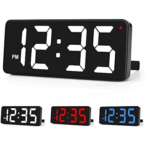 U-picks Wall Clock Digital Clock, Digital Wall Clocks Large display with Big Digits, Auto Light control,Easy to Use,12/24 Hr, Silent Wall/Desk Clock for living room/Warehouse/Garage-white(Adapter) Cover