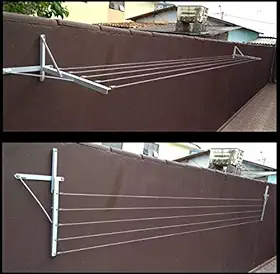Varal de muro com mão francesa e cordas com até 5 metros