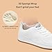STQ White Sneakers Women Fashion Lace Up Sneakers Breathable Mesh Tennis Shoes White Size 9