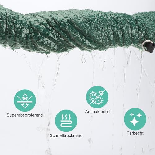 Woiil Hundebademantel aus Mikrofaser, Ultra Saugfähiger Bademantel Hund, Mit Klettverschluss Und Verstellbarem Gummizug, Maschinenwaschbar, Geeignet Für Große, Mittlere Und Kleine Hunde, Grün(XL)