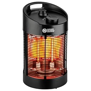 Heimwert Infrarot Stand Heizstrahler – Sofortige Wohlfühlwärme für Terrasse & Innenbereich, mobil & effizient, geräuschlos & allergikerfreundlich - Testurteil Sehr gut (41cm Höhe)